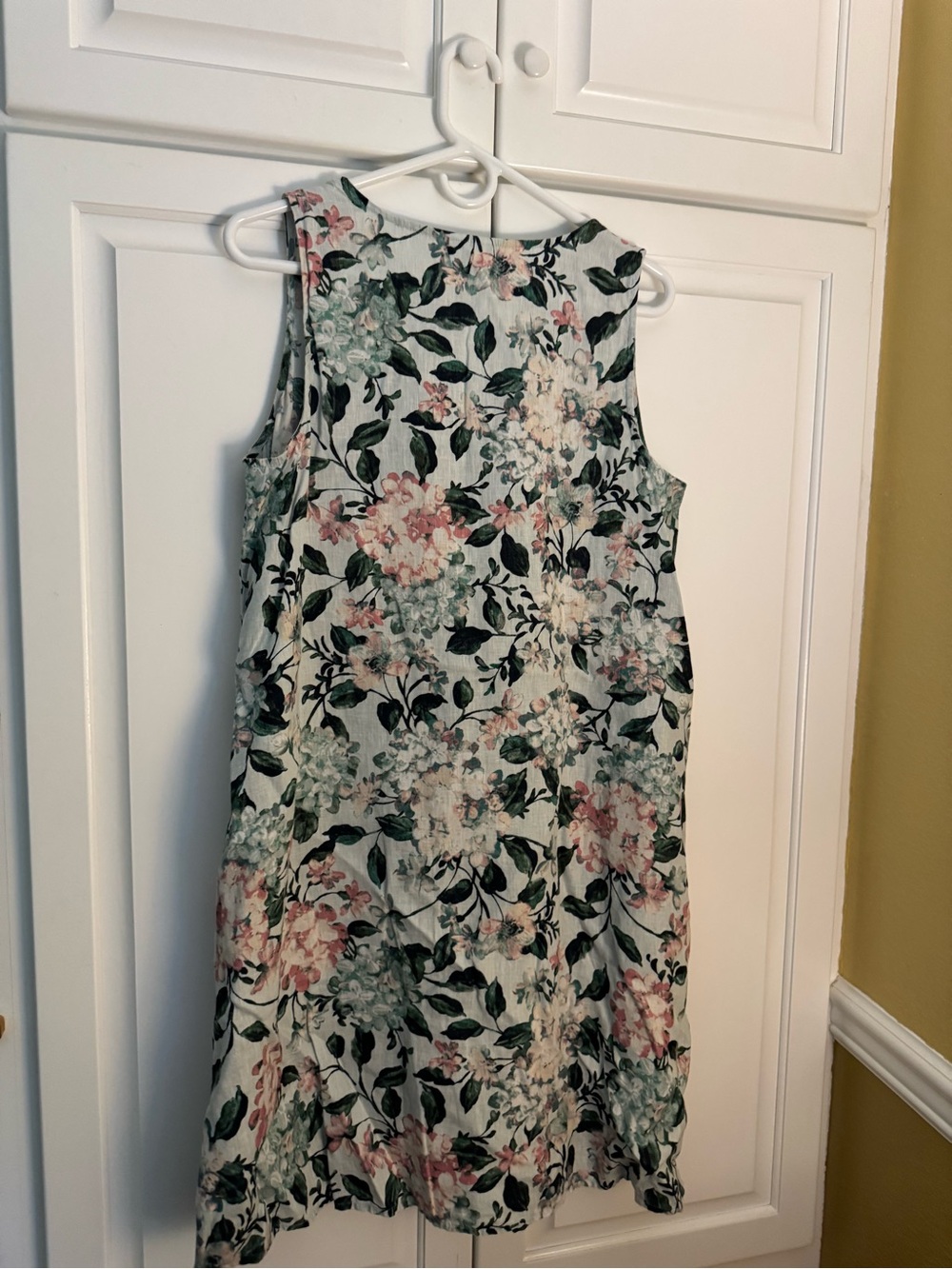 J. Jill Floral V-Neck Midi Dress in Pink, Green & Cream - Picture 4 of 4